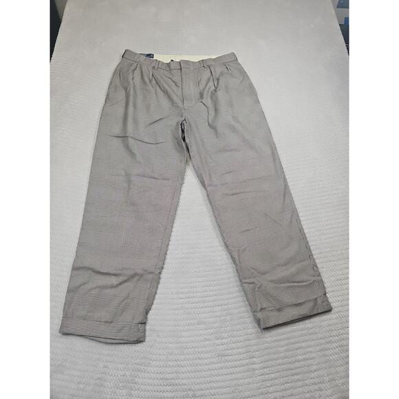 Polo Ralph Lauren Pants Mens 36 X 30 Plaid Pleated Front Dress Pants Cuffed - Picture 1 of 8